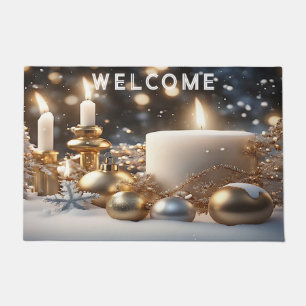 Holiday Candles Doormat