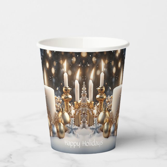 Holiday Candles Paper Cups (Left)