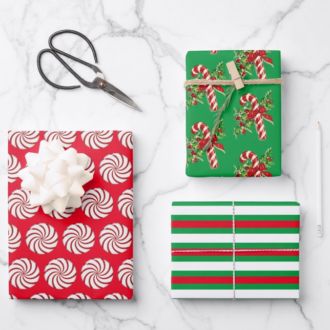Holiday Candy  And Stripes Wrapping Paper Sheets (Creator Uploaded)