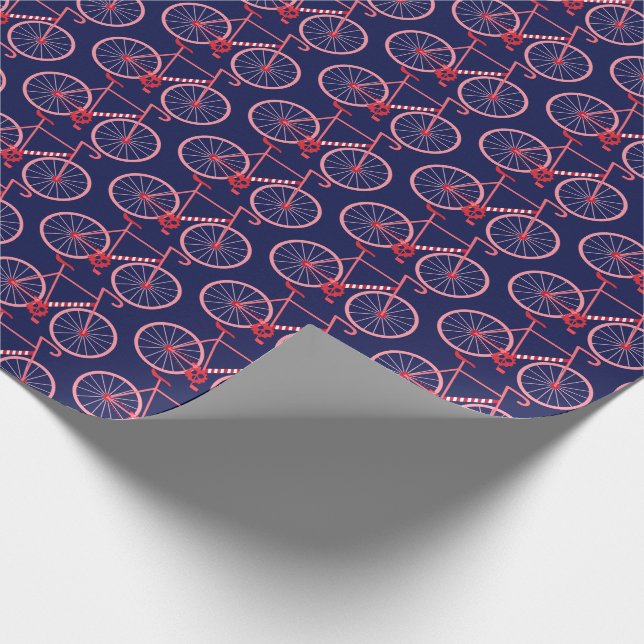 Holiday Candy Cane Bikes Wrapping Paper (Corner)