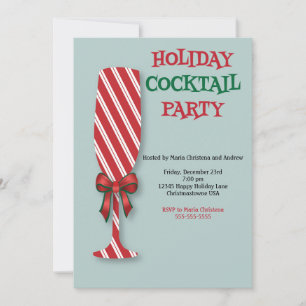 Holiday Candy Cane Cocktail Party Invitation