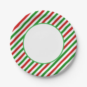 Holiday Candy Cane Paper Plates