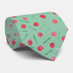 Holiday Candy Cane Watercolor Tie