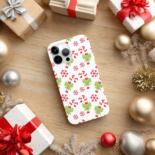 Holiday Candy Canes & Bows Case-Mate iPhone Case (Holiday Candy Canes & Bows Case-Mate iPhone Case)