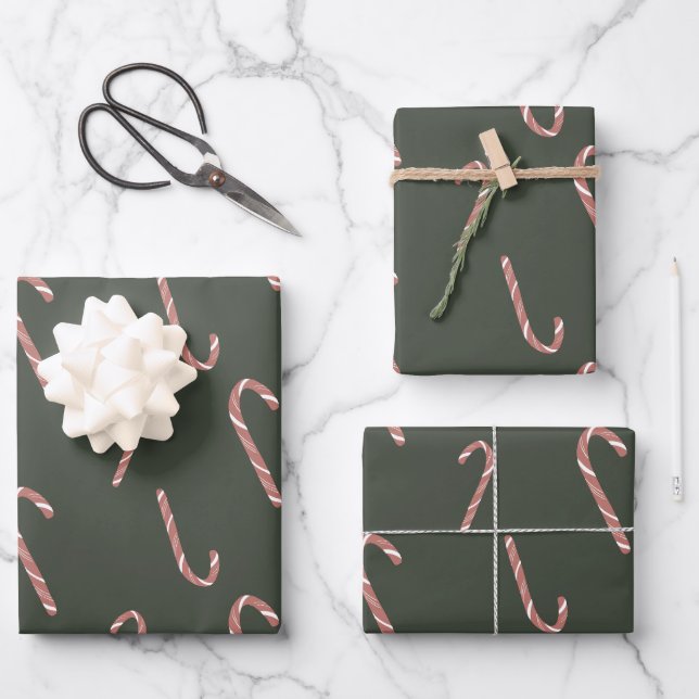 Holiday Candycane Wrapping Paper  (Front)