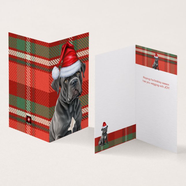 Holiday Cane Corso Dog Red Green Plaid Christmas (Inside and Outside)
