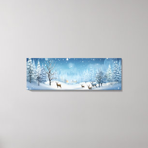Holiday Canvas Art-Winter Deer Scene