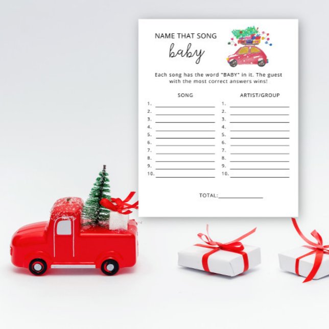 Holiday car \ Name that song baby shower game (Creator Uploaded)