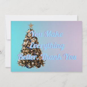 Holiday Card blue and pink 