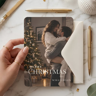 Holiday Card Christmas Trendy 2 Photo couple