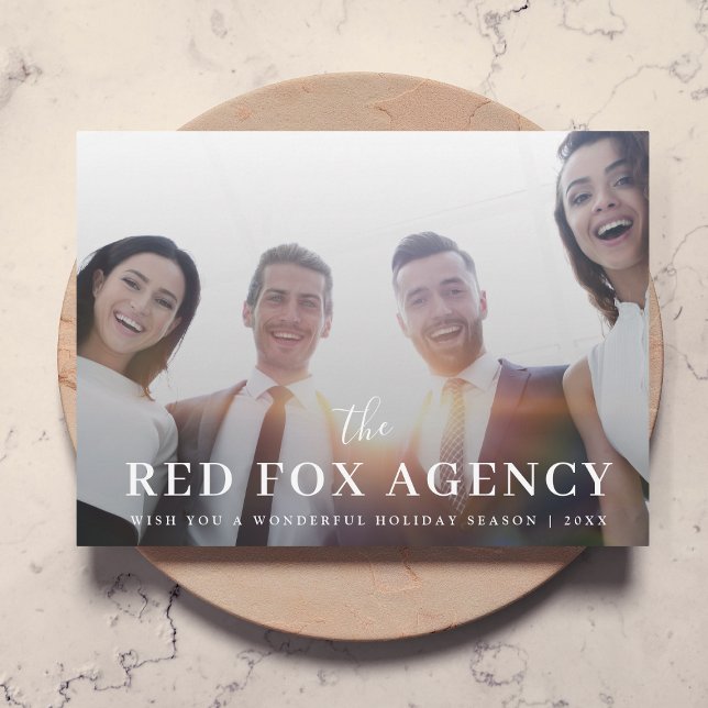 Holiday Card | Corporate Christmas Team Photo (Modern business Christmas card created for stylish, minimal, and refined corporate greetings)