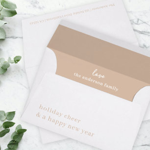 Holiday Card Envelope Minimal Christmas Beige