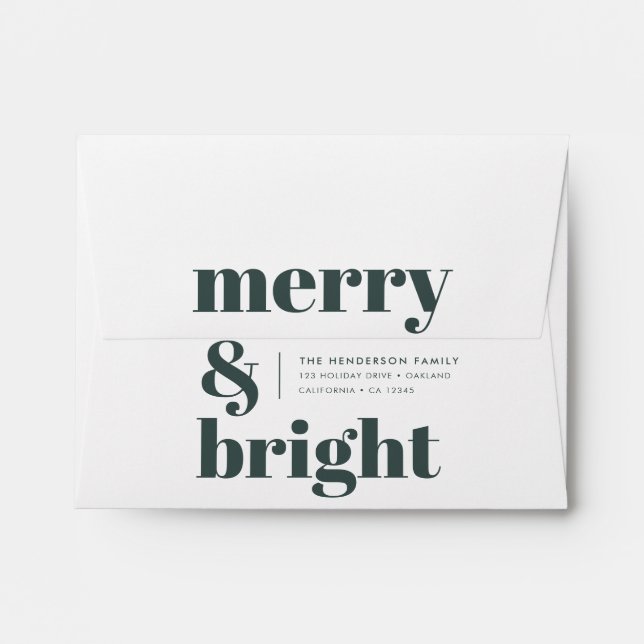 Holiday Card Envelope | Modern Pre Addressed Mail (Back (Top Flap))