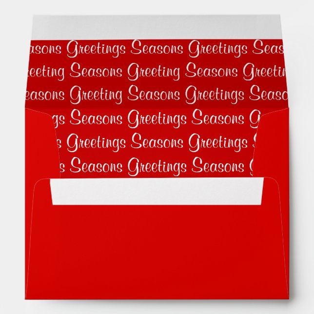 Holiday Card Envelope Seasons Greetings (Back (Bottom))