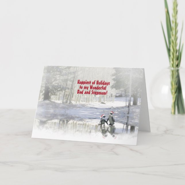Holiday Card for Dad and Stepmom Stepmother (Front)