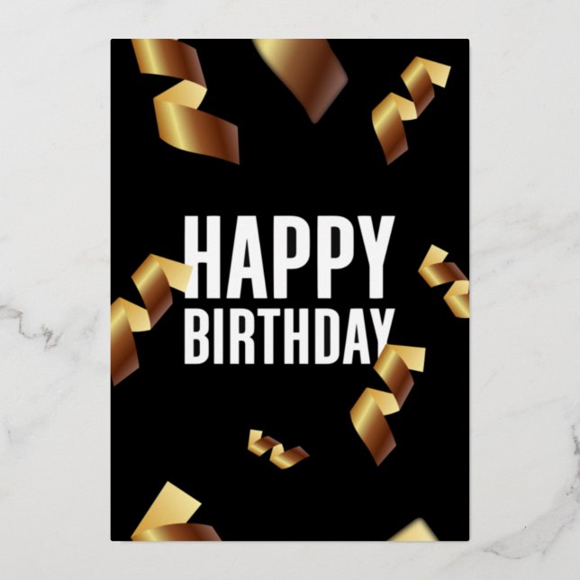 Holiday Card happy birthday black background (Front)