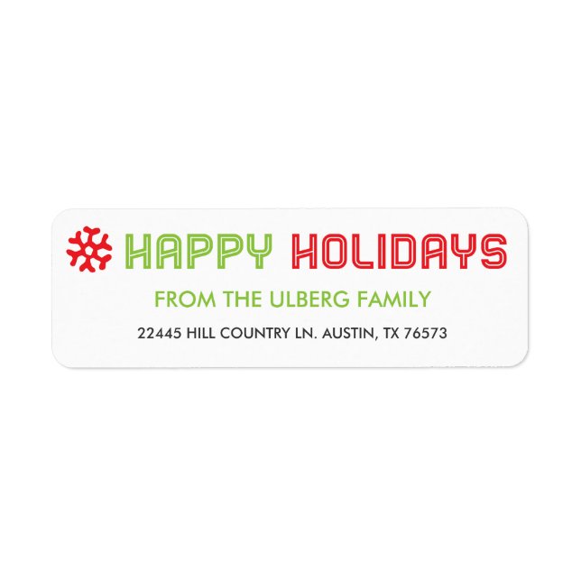 Holiday Card Return Address Labels (Front)