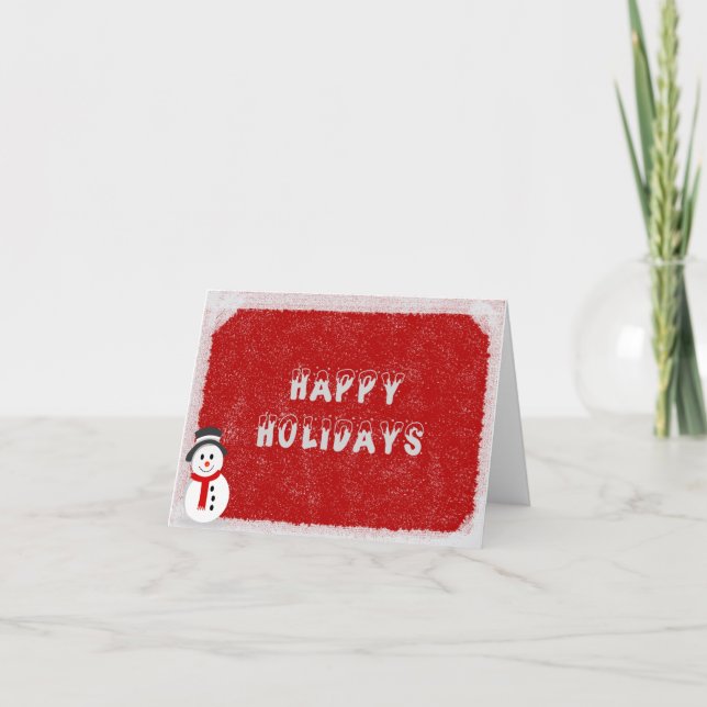 Holiday Card - Snowman Red (Front)