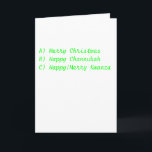 Holiday Card that Covers Everyone!<br><div class="desc">The holiday card that covers every religion.  No more hunting and picking or trying to find out what someone's religion is.</div>