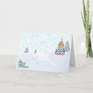 Holiday Card - Wind Snow and Tree lights
