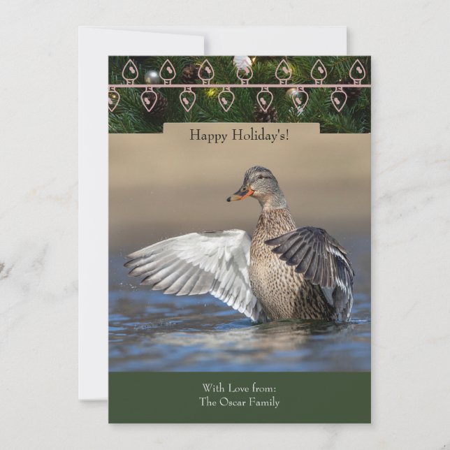 Holiday Card with a Mallard Duck (Front)