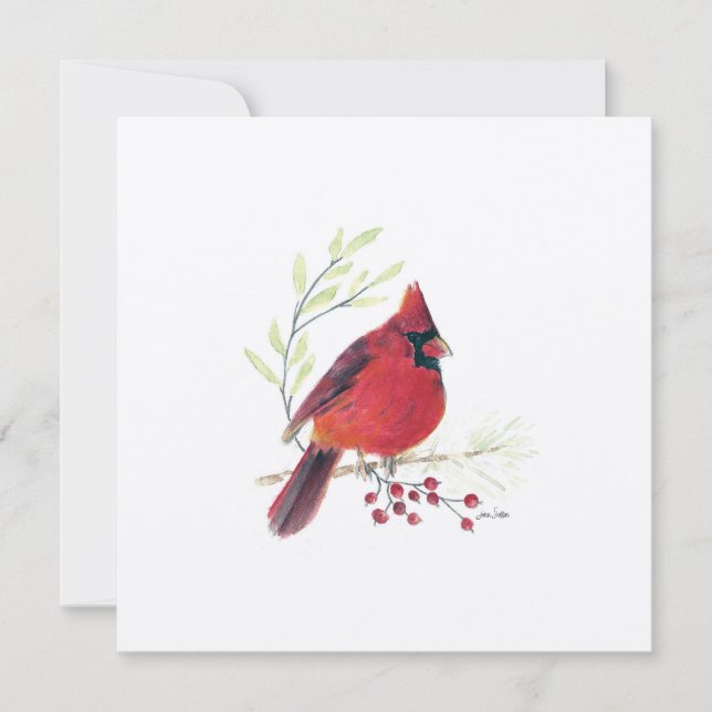 Holiday Cardinal Berries Art (Front)