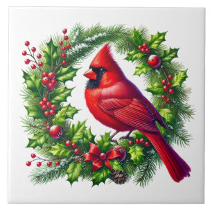Holiday Cardinal Ceramic Tile