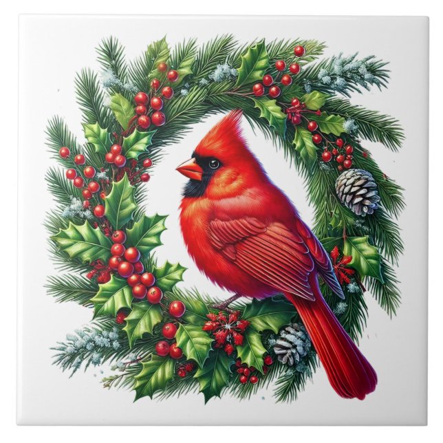 Holiday Cardinal Ceramic Tile (Front)