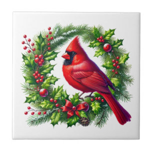 Holiday Cardinal Ceramic Tile