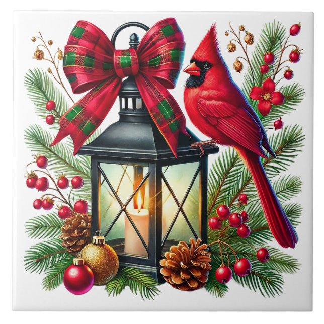 Holiday Cardinal Ceramic Tile (Front)