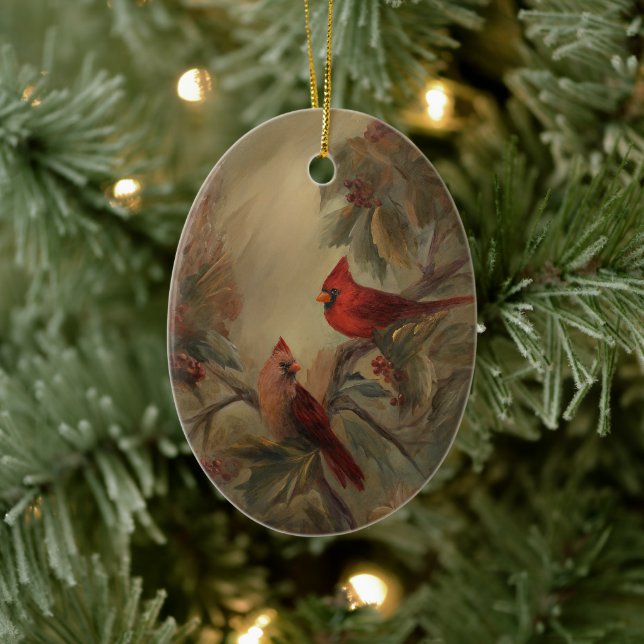 Holiday Cardinals Ceramic Tree Decoration (Tree)