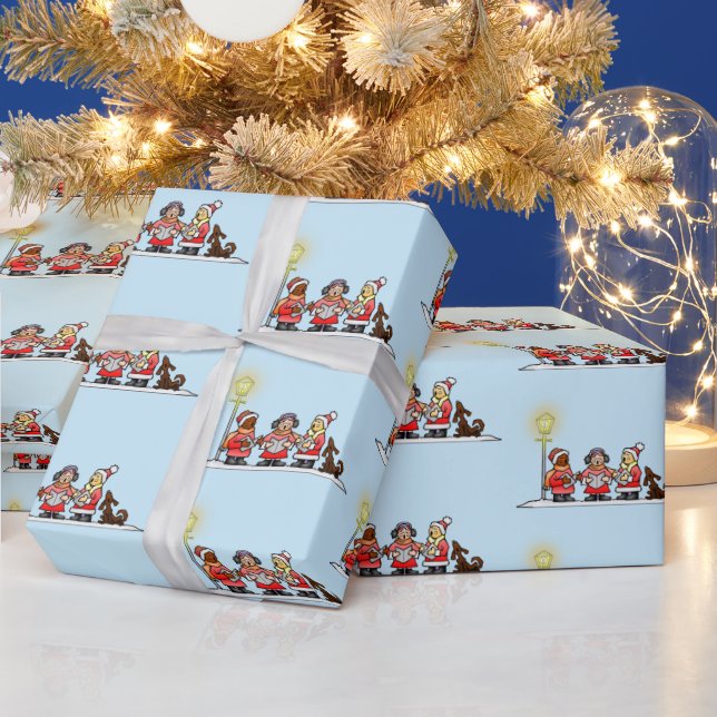 Holiday Carolers Christmas  Wrapping Paper (Holidays)