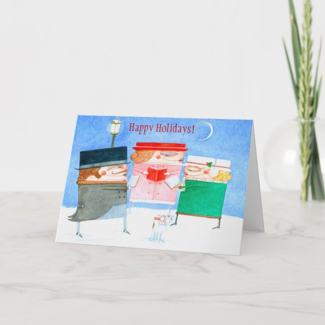 Holiday Carolers Greeting Card (Front)