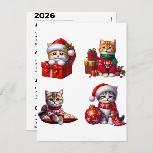 Holiday Cat Magic December Calendar 2026 Edition (Front/Back)