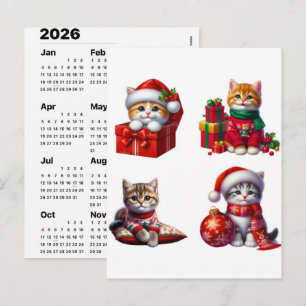 Holiday Cat Magic December Calendar 2026 Edition Postcard