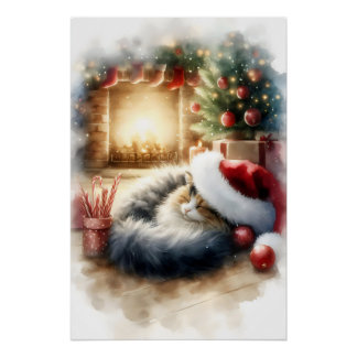 Holiday Cat Nap Poster