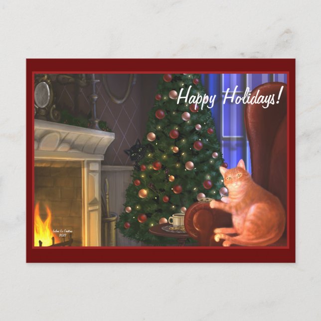 Holiday Cats Postcard (Front)