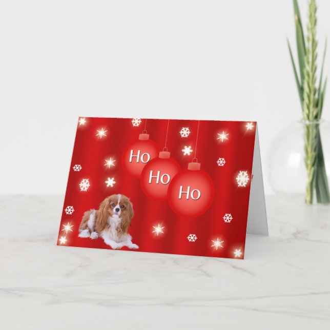 Holiday Cavalier King Charles Christmas Card (Front)