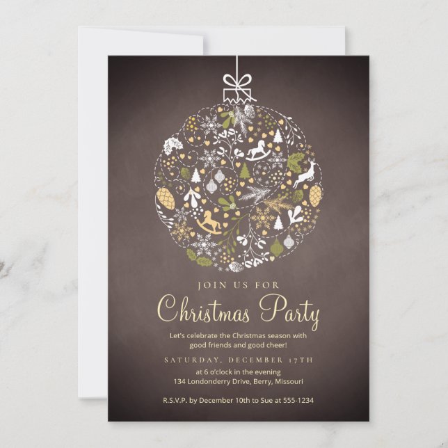 Holiday Celebration Christmas Party Invitation (Front)