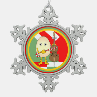 Holiday Cello Snowflake Pewter Christmas Ornament