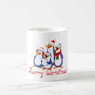 Holiday Ceramic Mug-Merry Penguins Coffee Mug