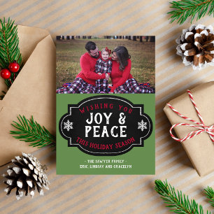 Holiday Chalkboard Banner Joy and Peace Family