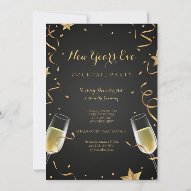 Holiday Champagne Invitation (Front)