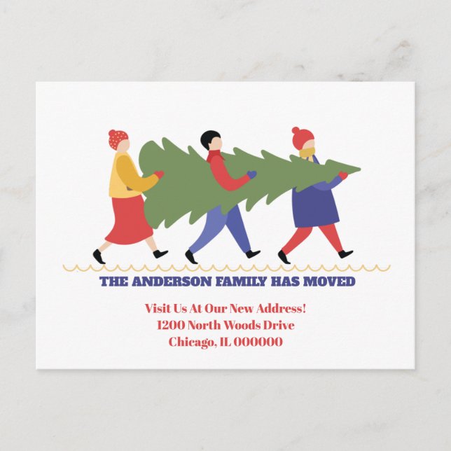 Holiday Change of Address New Home Address Announc Announcement Postcard (Front)