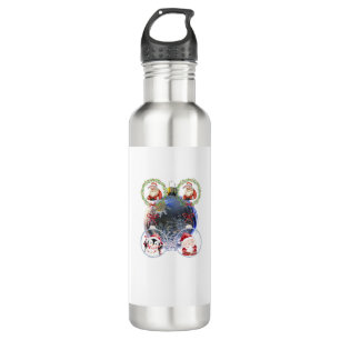 Holiday Characters on a Snowflake Ornament 710 Ml Water Bottle