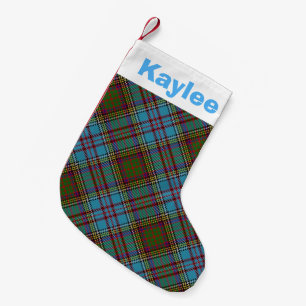Holiday Charm Clan Anderson Tartan Small Christmas Stocking