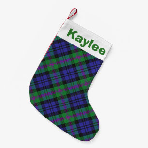 Holiday Charm Clan Baird Tartan Small Christmas Stocking