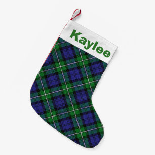 Holiday Charm Clan Forbes Tartan Small Christmas Stocking