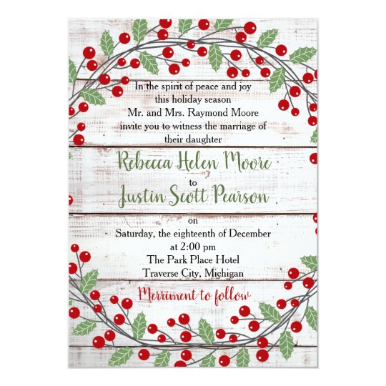 christmas wedding invitations