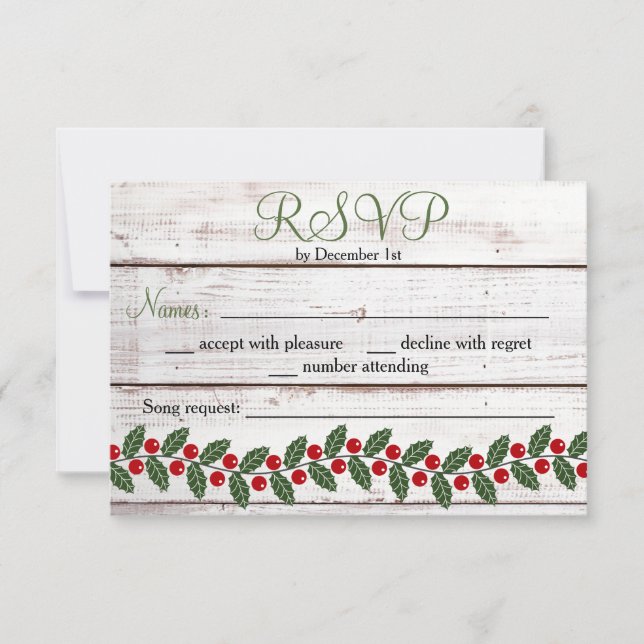 Holiday Charm Winter/Christmas Response Card (Front)